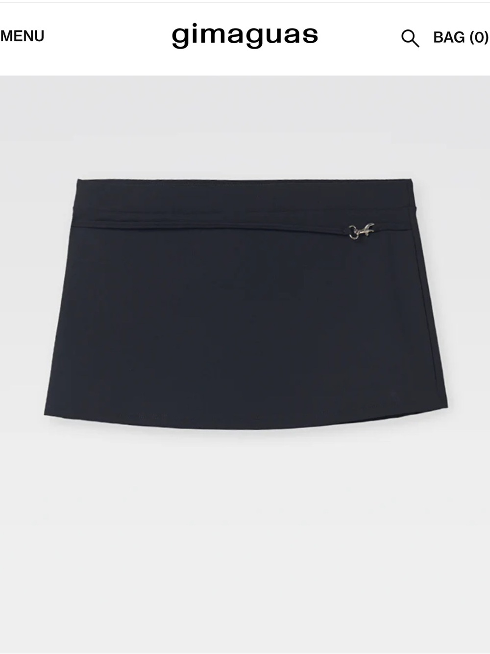 Gimaguas Black Mini Skirt with Silver Hook Detail